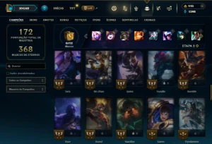 Unranked com 60 Champs e 32 Skins ( SUP / JG / TOP ) - League of Legends LOL