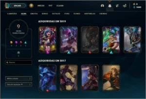 Conta bronze 1 com 9 skins e 33 champs - League of Legends LOL