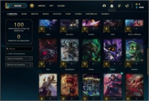Conta bronze 1 com 9 skins e 33 champs - League of Legends LOL