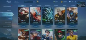 CONTA MOBILE LEGENDS - 43 SKINS - EMBLEMAS QUASE NÍVEL 60