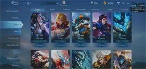 CONTA MOBILE LEGENDS - 43 SKINS - EMBLEMAS QUASE NÍVEL 60