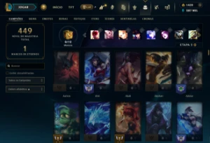 Conta Lol Nv 319- Com 101 Skins , 1439 RP, 287k essenc.azul - League of Legends