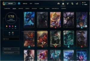 LEAGUE OF LEGENDS | UNICO DONO | + de R$1700,00 em SKINS! LOL