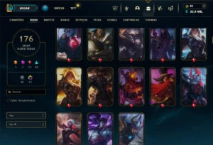 Bronze 3 com TODOS os champs e 176 Skins ( ADC / SUP / TOP ) - League of Legends LOL