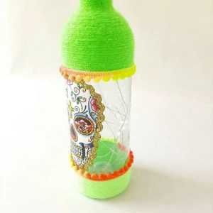 Luminária Garrafa Caveira Verde - Artesanato e Personalizados