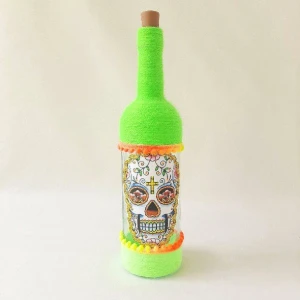 Luminária Garrafa Caveira Verde - Artesanato e Personalizados