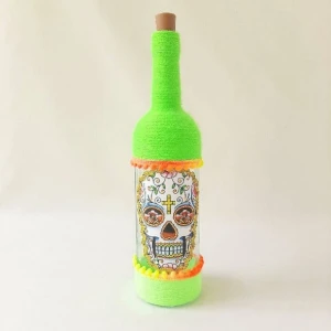 Luminária Garrafa Caveira Verde - Artesanato e Personalizados
