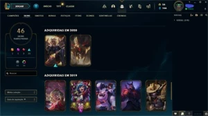 CONTA OURO 3 56 CAMPEOES 46 SKINS - League of Legends LOL
