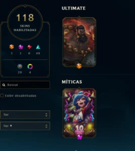 Conta League Of Legends Full Acesso 149 Campeoes, 118 Skins LOL