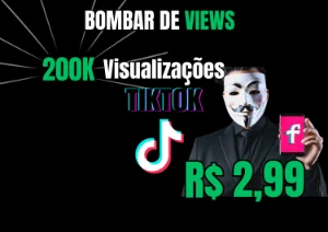 200K Visualizações Tiktok R$ 2,99 - Redes Sociais
