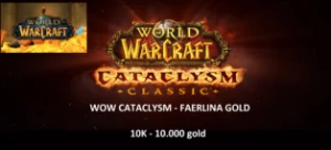 Wow Cataclysm classic Faerlina Gold Horde 10k 10000g 