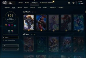 Conta League of Legends 397 Skins LOL
