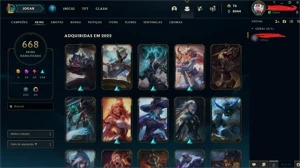 conta lol platina 4 com mais de 600 skins - League of Legends