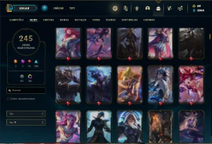 Conta ouro 3 com TODOS os champs e 245 Skins + 600k de Zoe - League of Legends LOL