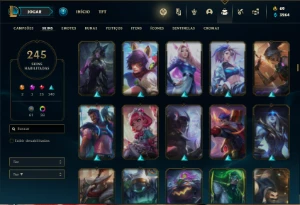 Conta ouro 3 com TODOS os champs e 245 Skins + 600k de Zoe - League of Legends LOL