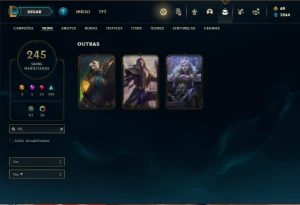 Conta ouro 3 com TODOS os champs e 245 Skins + 600k de Zoe - League of Legends LOL