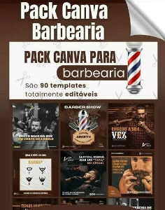 Mega Pack Profissional Barbearia - Canva 100% Editável