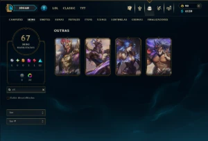 Ouro 4 com 95 Champs e 67 Skins - League of Legends LOL