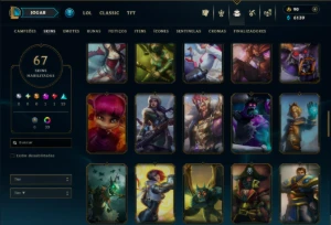 Ouro 4 com 95 Champs e 67 Skins - League of Legends LOL