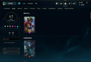 Ouro 4 com 95 Champs e 67 Skins - League of Legends LOL
