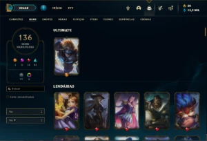 Conta prata 2 com 150 Champs e 136 Skins - League of Legends LOL