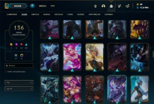 Conta prata 2 com 150 Champs e 136 Skins - League of Legends LOL