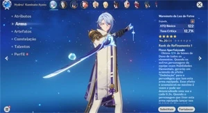 AR33 - Ayato + Maremoto da Lua de Futsu (Arma dele) - Genshin Impact