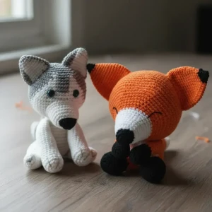 Kit Husky e Raposa Soneca em Amigurumi - Artesanato e Personalizados