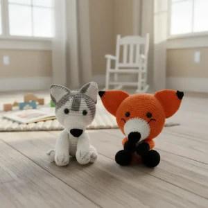 Kit Husky e Raposa Soneca em Amigurumi - Artesanato e Personalizados