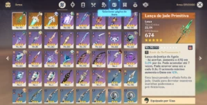 AR 56 | Xiao, Hutao, Baizhu, Nahida, Zhongli | 3 Armas 5⭐ - Genshin Impact