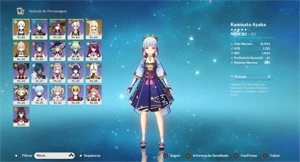 GENSHIN IMPACT CONTA COM AYAKA + MONA + JEAN + FALCÃO