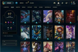 Conta prata 4 com 125 Champs e 97 Skins + 2 Miticas - League of Legends LOL