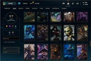 Conta prata 4 com 125 Champs e 97 Skins + 2 Miticas - League of Legends LOL