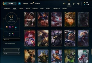 Conta prata 4 com 125 Champs e 97 Skins + 2 Miticas - League of Legends LOL