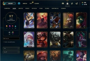 Conta prata 4 com 125 Champs e 97 Skins + 2 Miticas - League of Legends LOL
