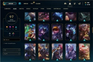 Conta prata 4 com 125 Champs e 97 Skins + 2 Miticas - League of Legends LOL