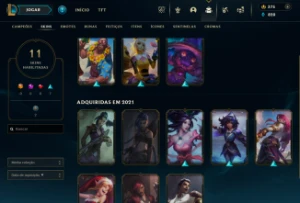 Conta LoL Ouro 4, 25 Champions, 11 Skins + Espólios - League of Legends