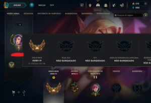 Conta LoL Ouro 4, 25 Champions, 11 Skins + Espólios - League of Legends