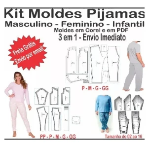 Kit 370 Moldes Roupas Fem Masc Infantil Pet Sem Frete - Outros