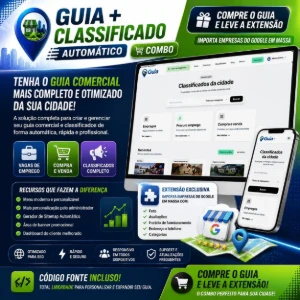 Combo Guia Comercial + Classificados Automático PHP - Sites, Lojas e Sistemas Prontos Sites e Scripts