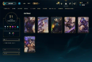 Platina 4 com 60 Champs e 21 Skins +6 Vitoriosas - League of Legends LOL