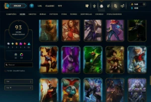 Prata 4 com 110 Champs e 93 Skins +4 Vitoriosas - League of Legends LOL
