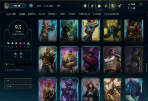 Prata 4 com 110 Champs e 93 Skins +4 Vitoriosas - League of Legends LOL