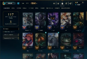 Prata 4 com 60 Champs e 16 Skins +1 Prestigio da Lux - League of Legends LOL
