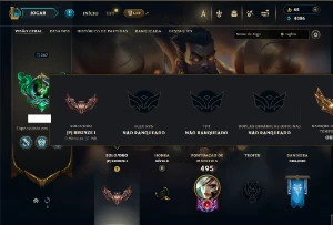 Bronze 1 com TODOS os champs e 175 Skins ( MID / JG / ADC )