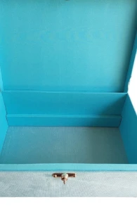 Caixa Grande em Suede Azul para Joias e Bijuterias - Artesanato e Personalizados