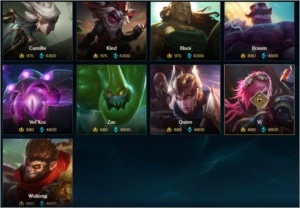 Conta d1 high mmr 121 skins emote de challenger s11 - League of Legends LOL