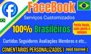 Facebook Serviços 100% 🔰Brasileiros, Perfis Reais 👍 - Redes Sociais