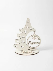 Mini Árvore de Natal em MDF Personalizada com Nome - Artesanato e Personalizados
