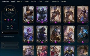 Conta League of Legends com mais de 1065 skins e conteudos LOL